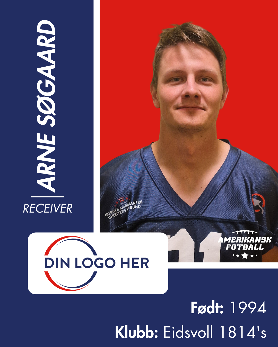 AMERIKANSK FOTBALL HERRRELANDSLAG - Utøversponsor