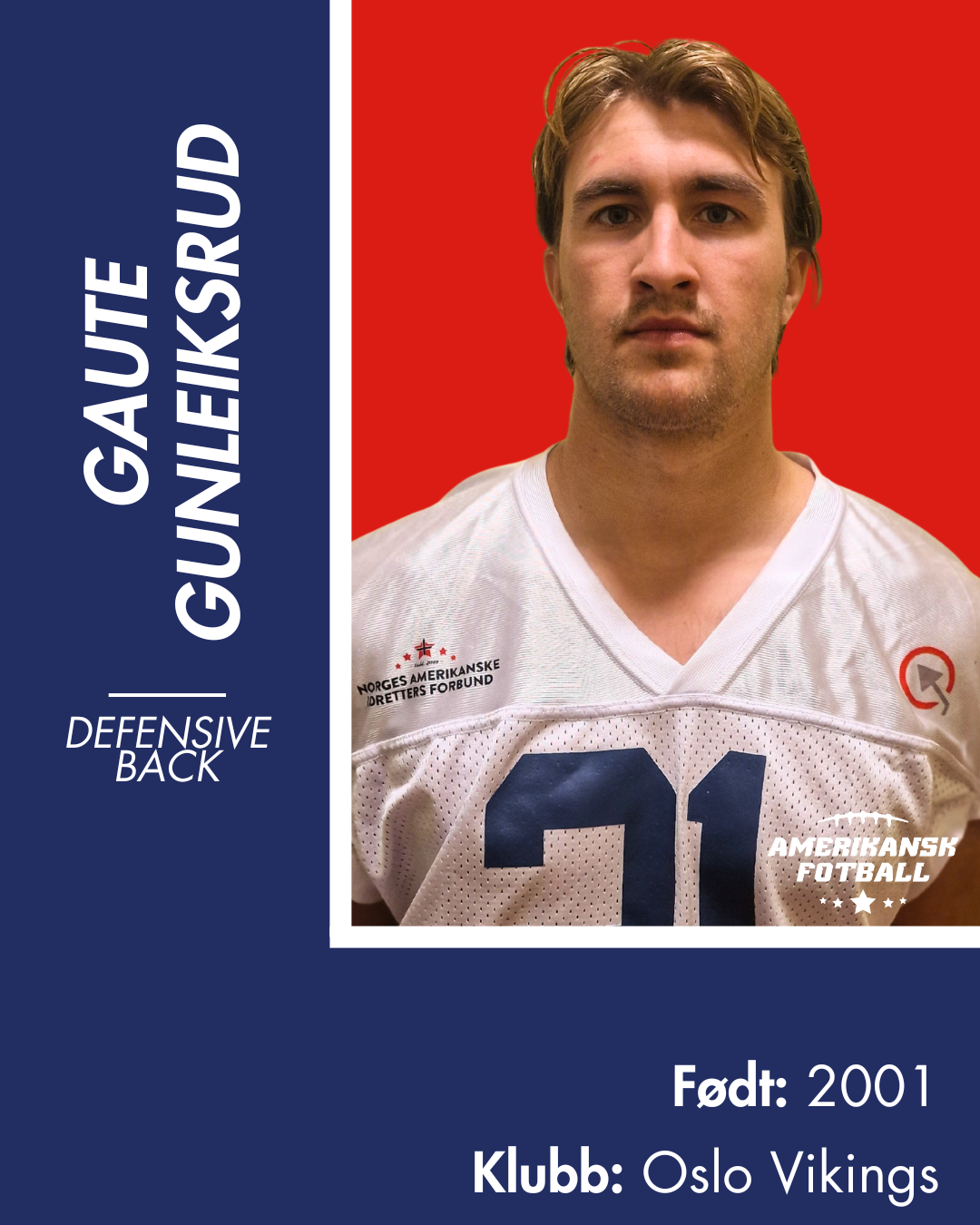 AMERIKANSK FOTBALL HERRELANDSLAG - Donasjonsnivå Gull