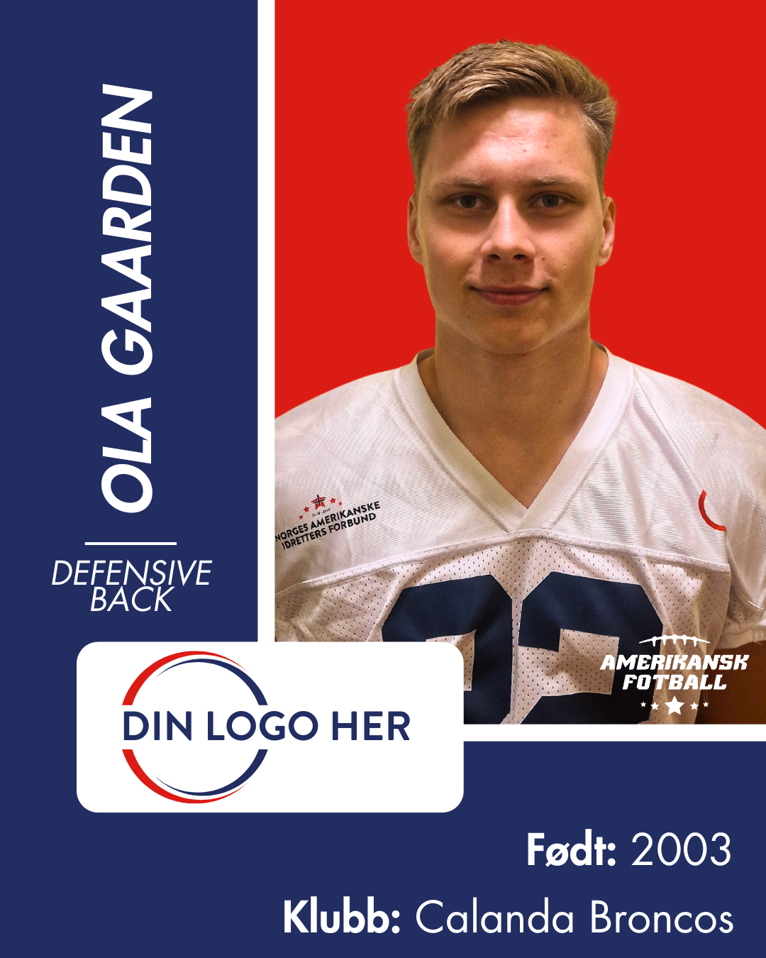AMERIKANSK FOTBALL HERRRELANDSLAG - Utøversponsor