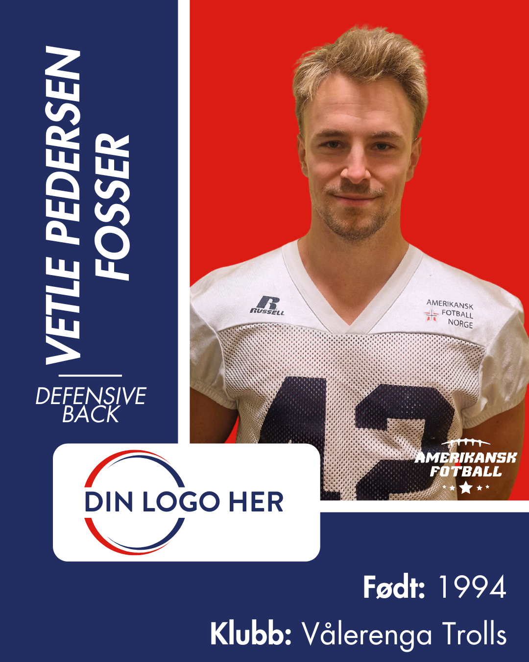 AMERIKANSK FOTBALL HERRRELANDSLAG - Utøversponsor
