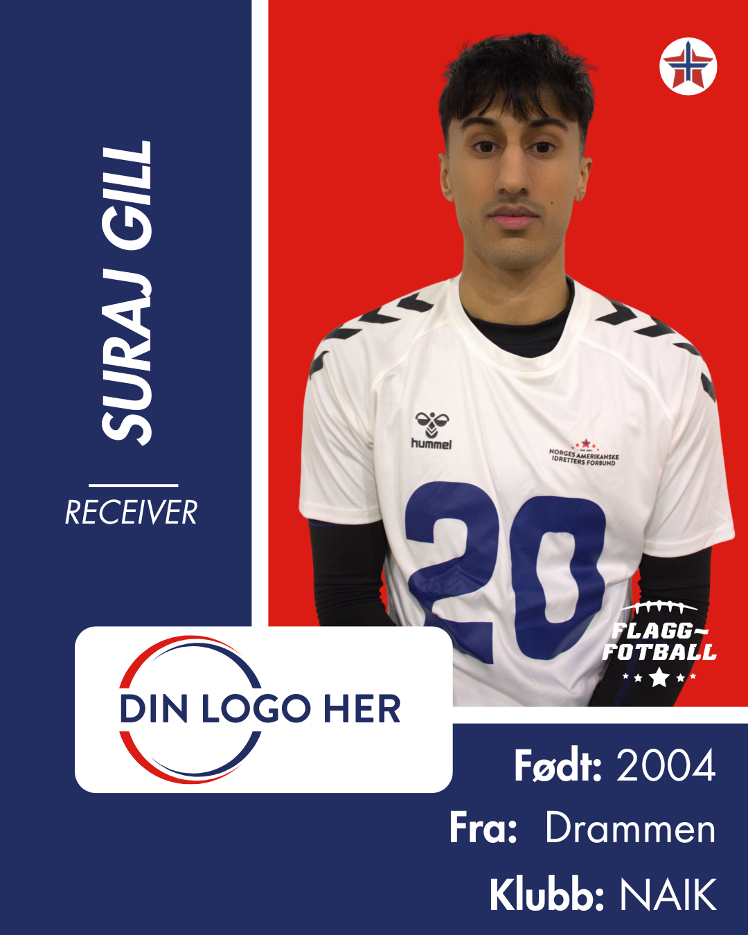 FLAGGFOTBALL HERRELANDSLAG - Utøversponsor