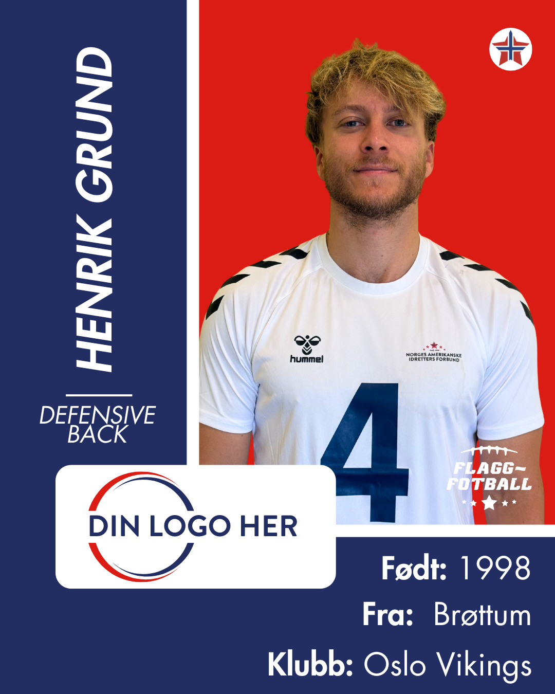 FLAGGFOTBALL HERRELANDSLAG - Utøversponsor