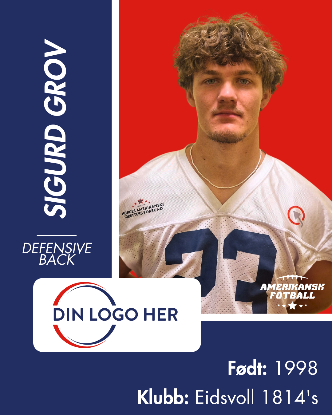 AMERIKANSK FOTBALL HERRRELANDSLAG - Utøversponsor